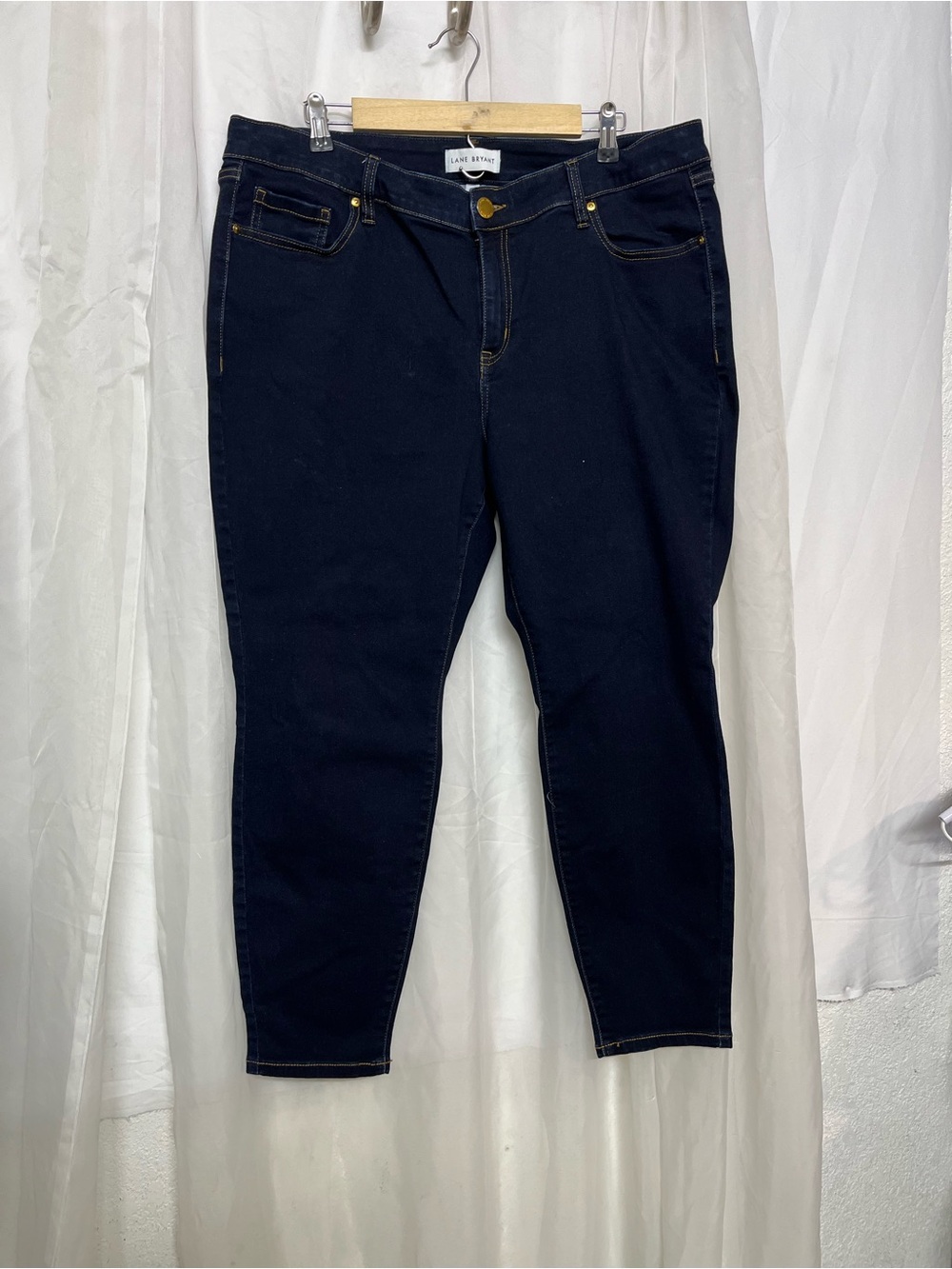 Lane Bryant Skinny Jeans in Dark Navy with Contrast Stitching